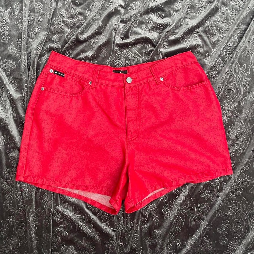 New York Jeans red metallic shorts